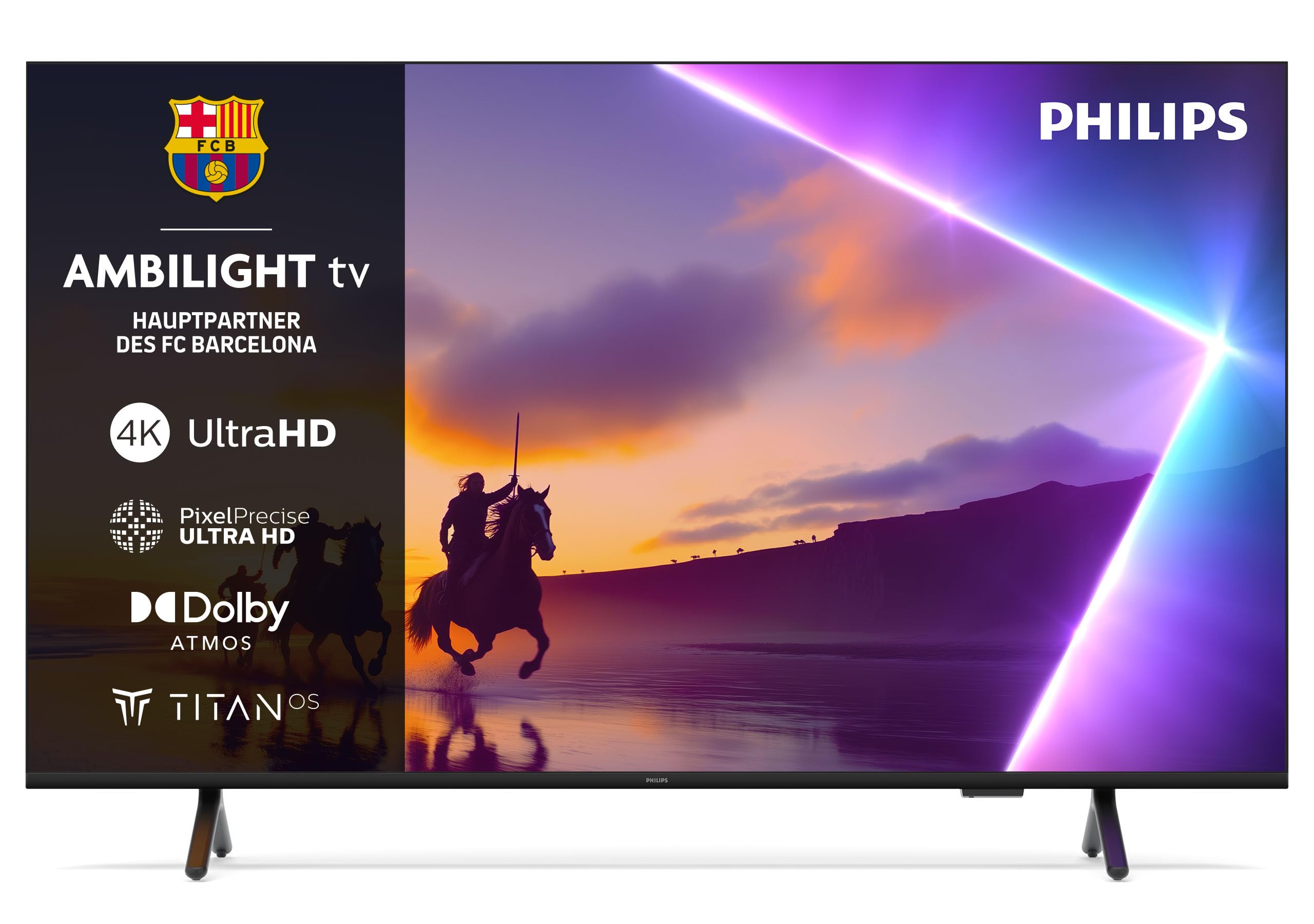 Philips Ambilight 43PUS8500 4K LED Smart TV - 43 Zoll Display mit Pixel Precise Ultra HD, Titan OS, Dolby Vision und Dolby Atmos Sound