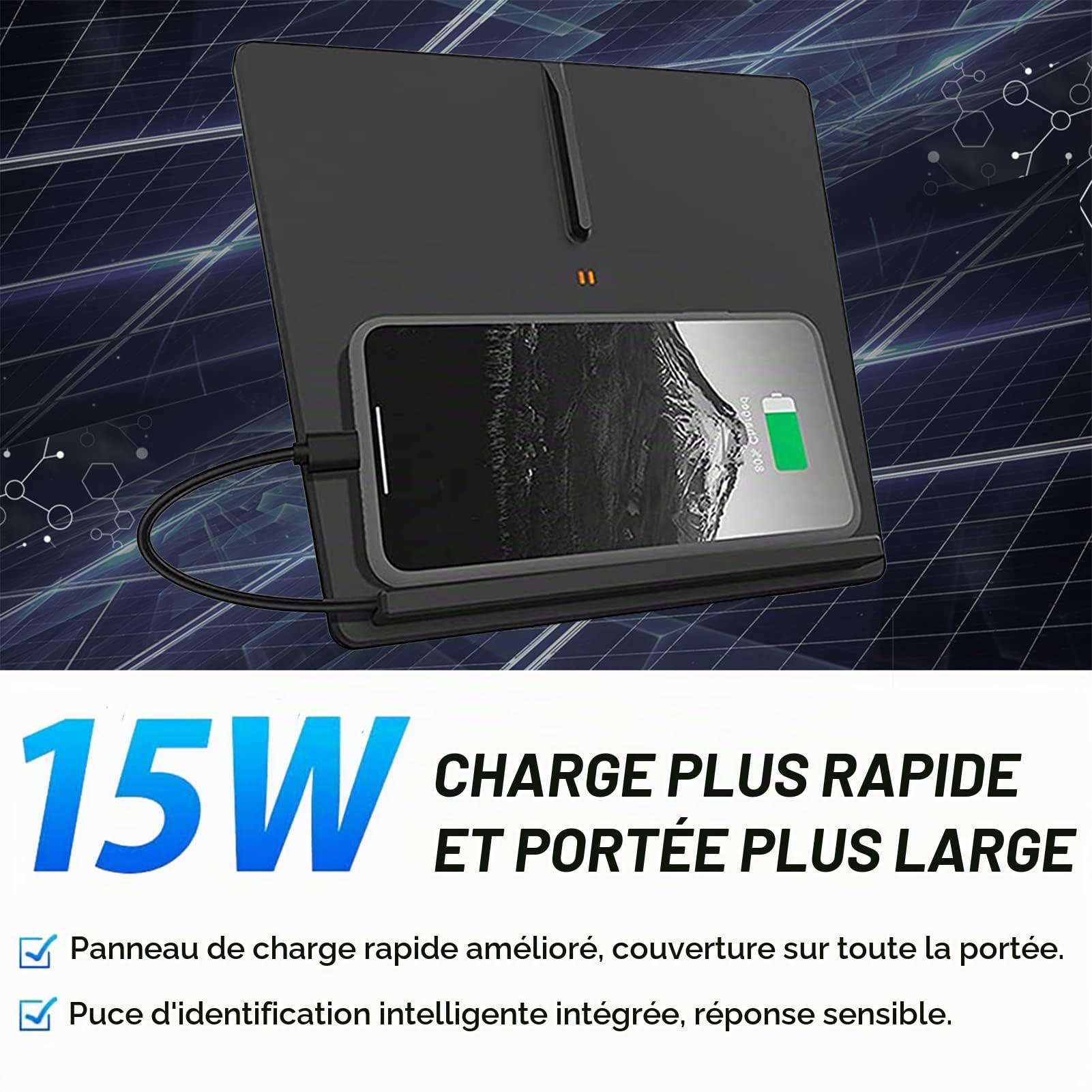 Nouveau Chargeur Voiture sans Fil Amélioré pour Tesla Model 3 (2017-2020),Chargeur sans Fil Rapide 15W,Chargeur sans Fil pour Console Centrale Fonctionne avec Les Téléphones Compatibles QI