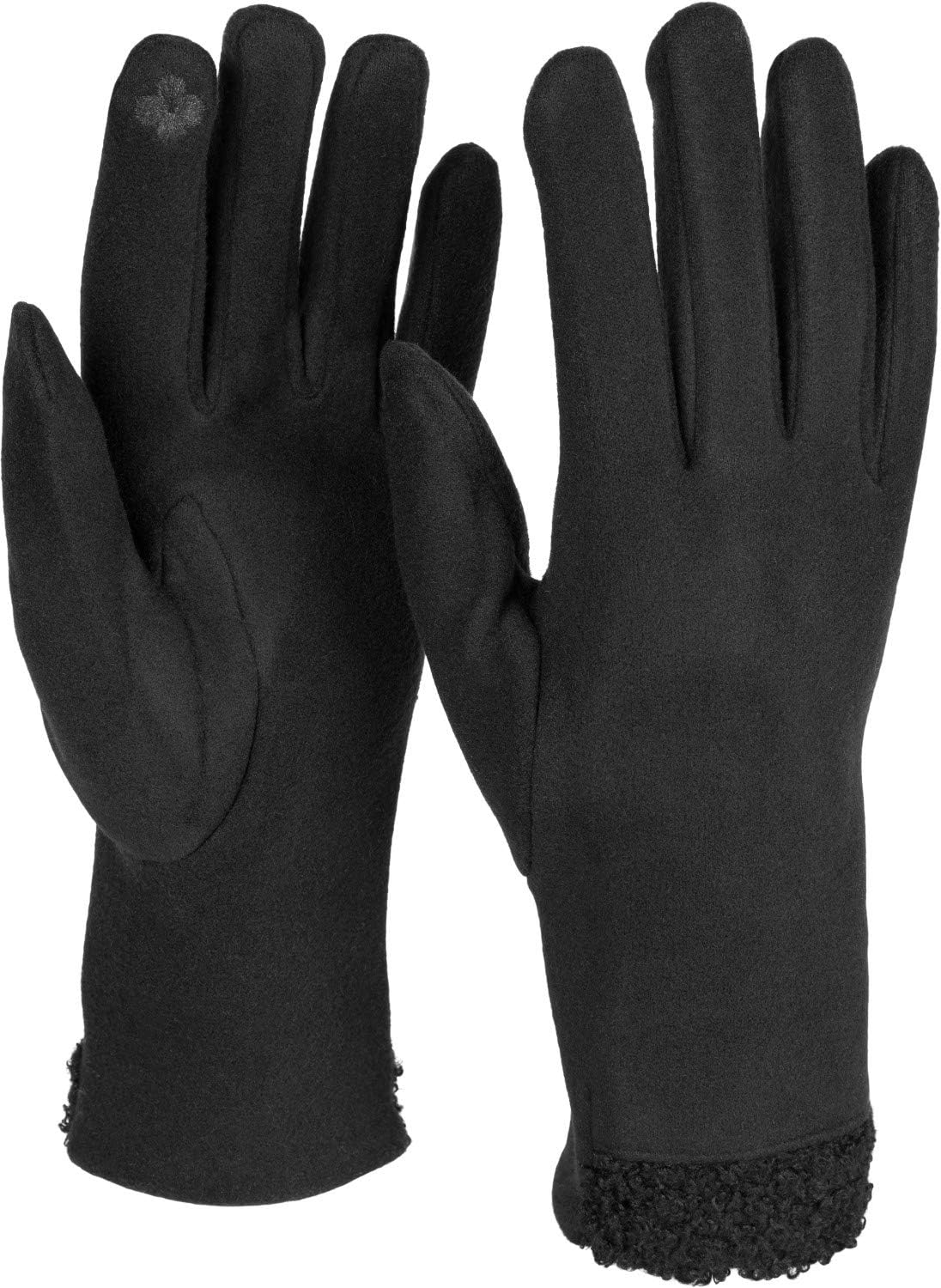 Damen Winter Handschuhe Mit Perlmuster - Thermo Fleece Strickhandschuhe
