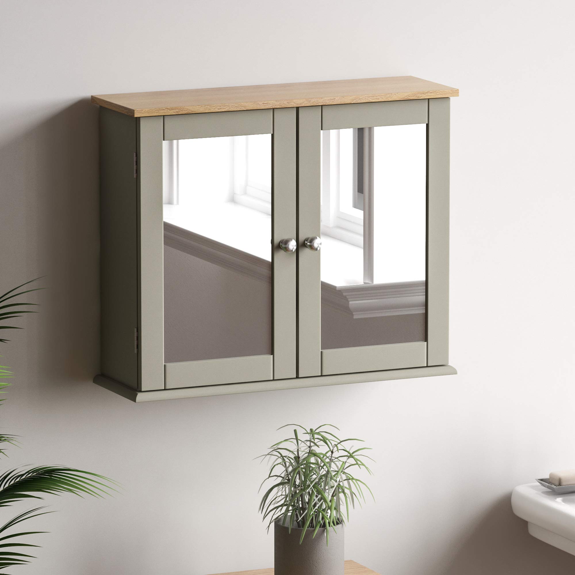 Buy Bath Vida Priano Double Door Mirrored Bathroom Storage
