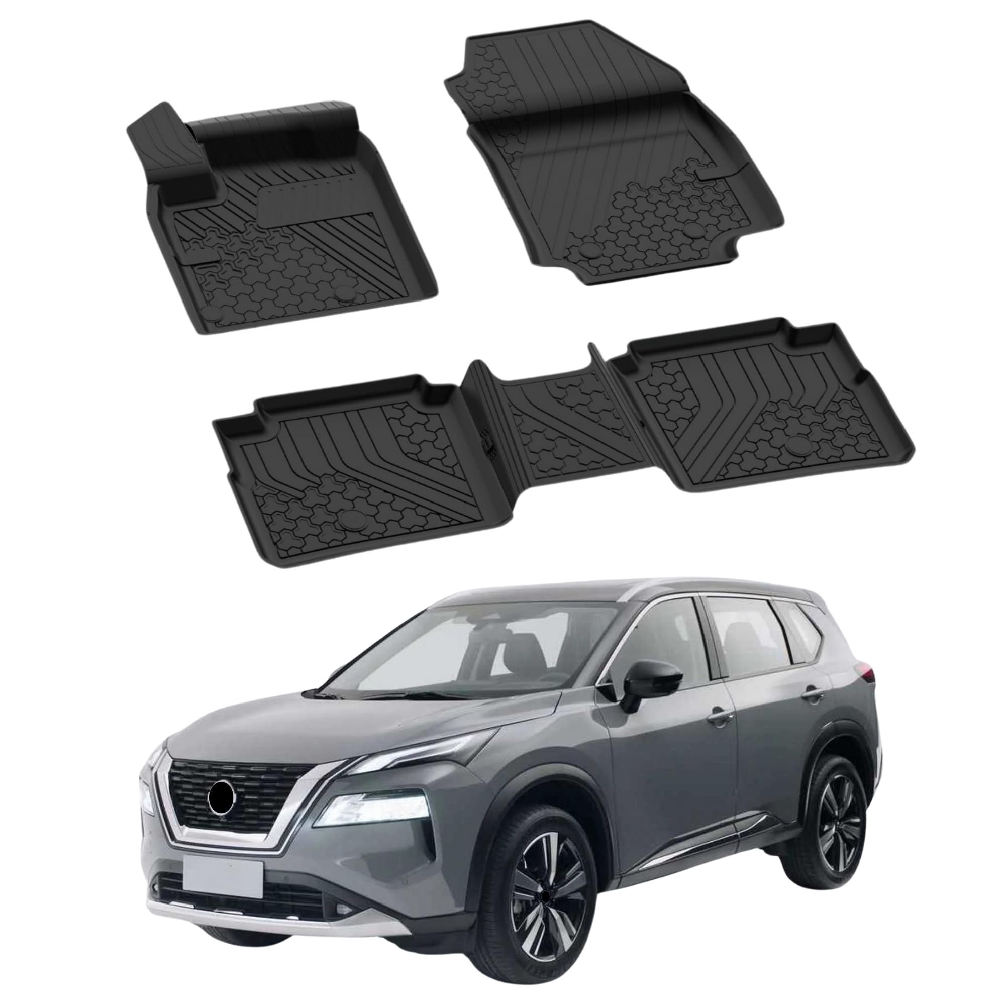 Sahler Tappetini auto compatibili con Nissan X-Trail 2022-2026 | 4.5D Premium TPE gomma antiscivolo tappetini in gomma impermeabile auto tappetino nero