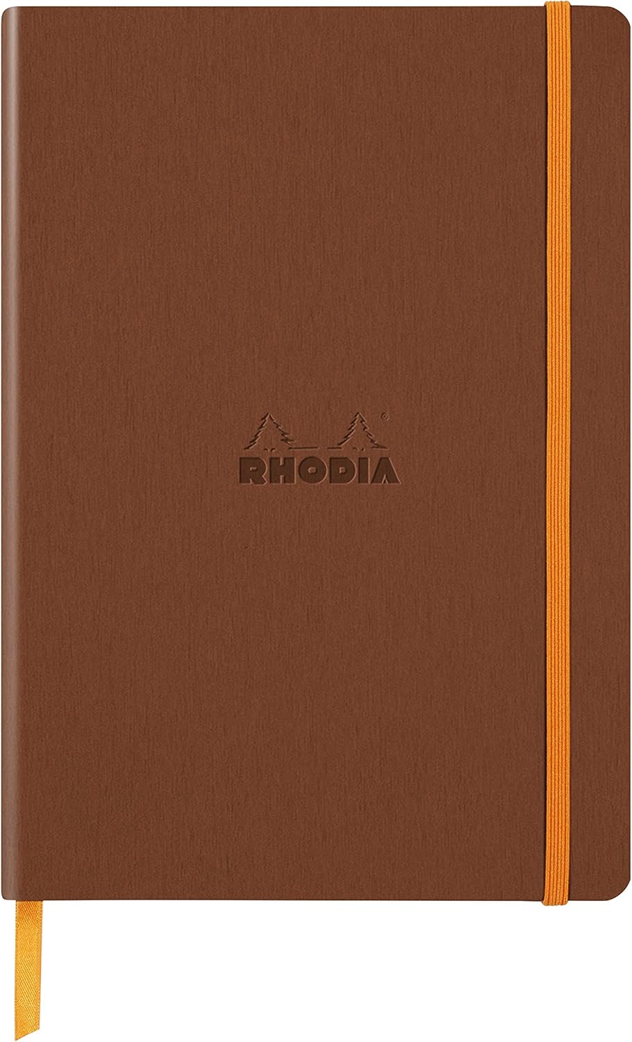 Rhodia 117383C - Flexible Copper Notebook - A5 - Lined - 160 Pages - Clairefontaine Paper - 90 g/m - Bookmark - Elastic Closure - Imitation Leather Cover - Rhodiarama Collection
