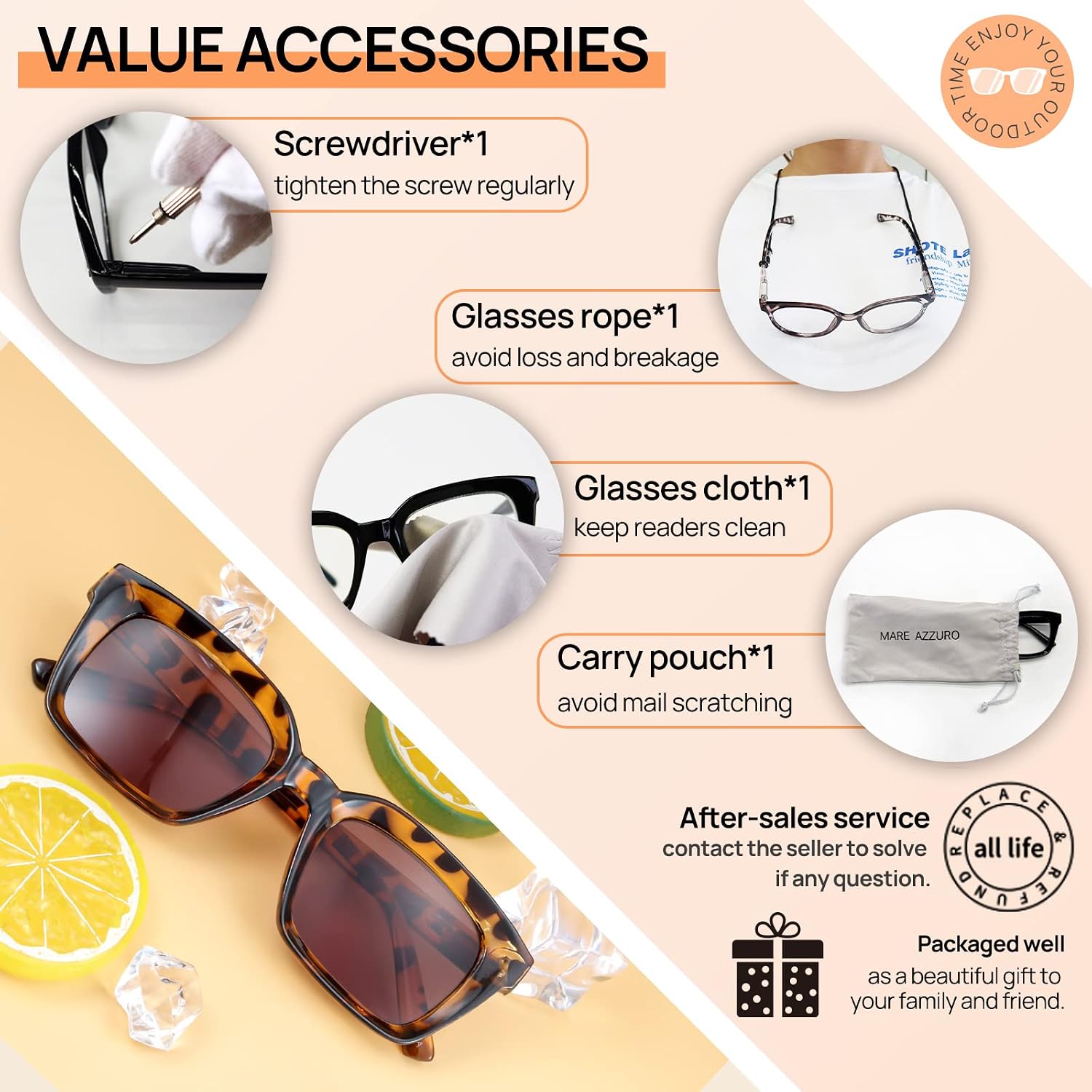 MARE AZZURO Reader Sunglasses Men Retro Square Sun Reading Glasses 1.0 1.25 1.5 1.75 2.0 2.25 2.5 2.75 3.0 3.5 4.0