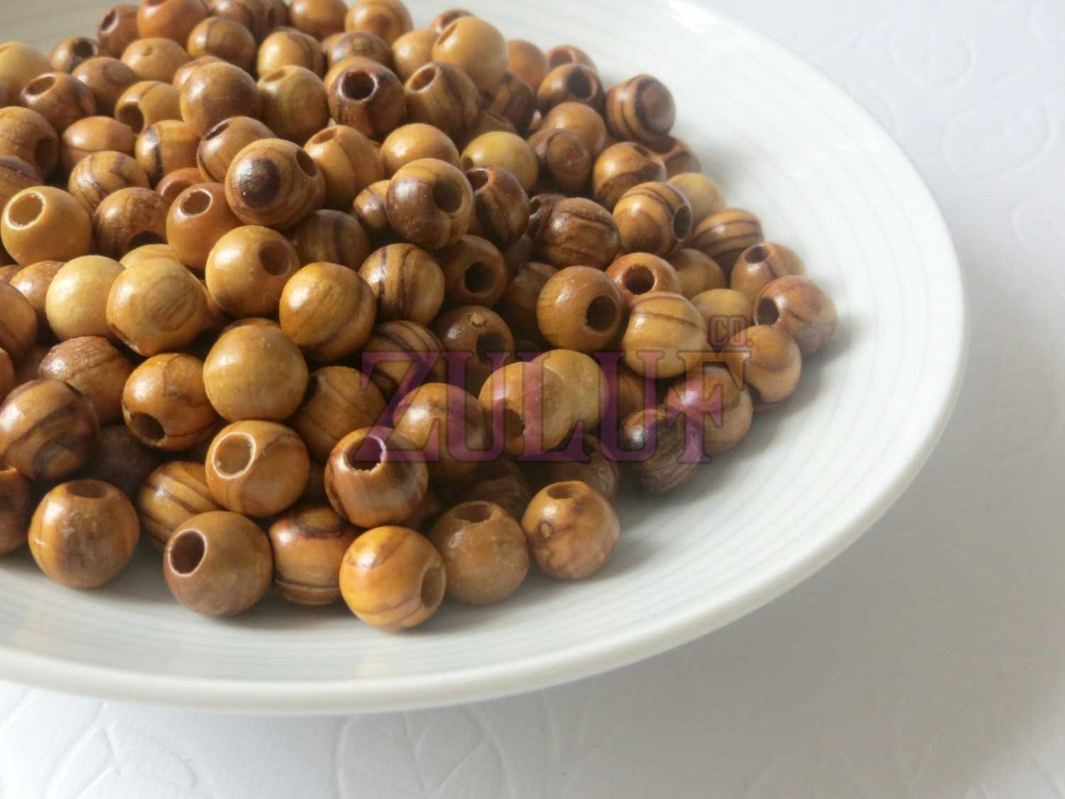 ZULUF 8mm Olive Wood Rosary Beads (1000pcs) – Jerusalem Wooden for Crafts, Jewelry Making, Necklaces, Bracelets, Rosaries