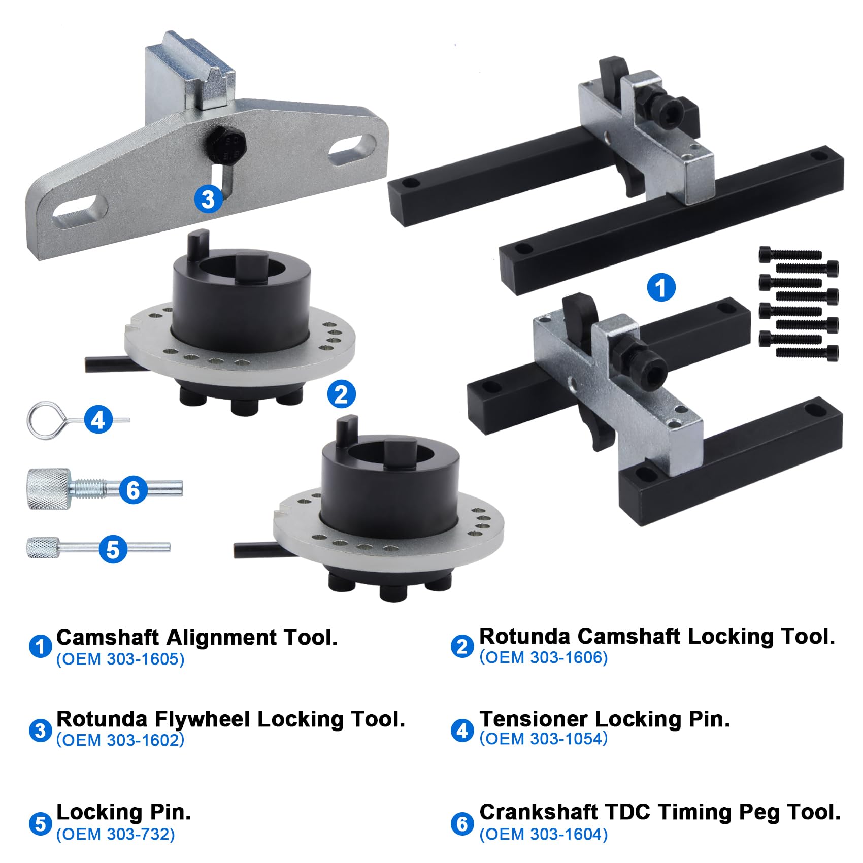 DOCAS Kit Messa in Fase del Motore bloccaggio, Strumenti per allineamento Albero a camme Compatible per Ford 1.0 EcoBoost Focus 12-18 Fiesta 13-17 303-1605 303-1606 303-1604 303-1602
