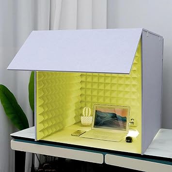 Soundproof Room, Isolation Booth, Sound Booth, Desktop Soundproof Cover, Big Space Desktop Soundproof Cover, Flame Retardant Sound Dampening Filter, Desktop,Studio, Podcast, Vocal,Blue-70*70*70cm