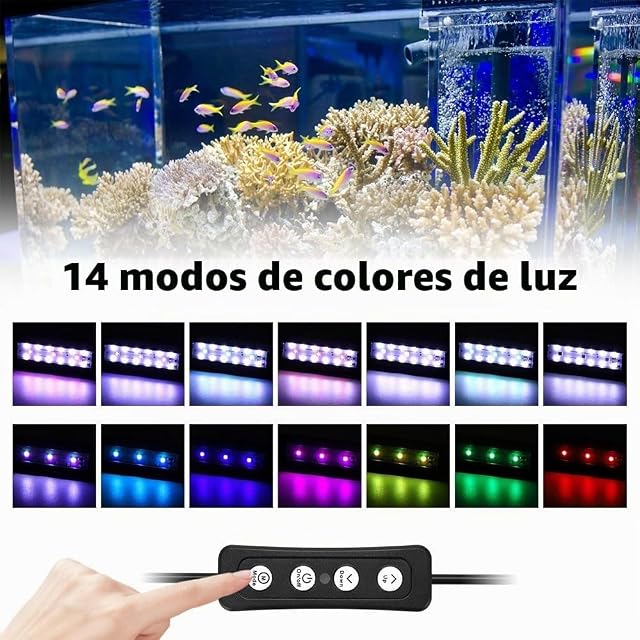 Foto 3 de 8 de Mini LED Acuario Iluminación Clip, USB DC 5 V 6 W Luz de espectro completo con controlador de temporizador…