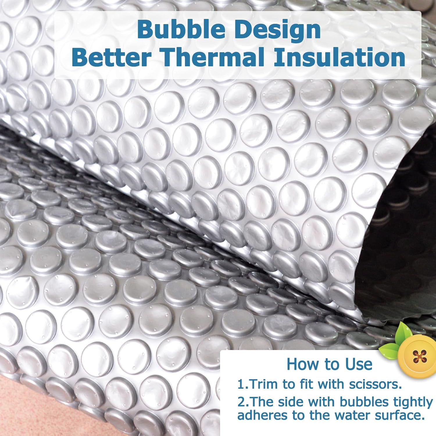 7ft x 7ft Floating Hot Tub Solar Cover 16-mil Hot Tub Thermal Insulation Blanket Bubble Spa Cover .(84x84in -Square).