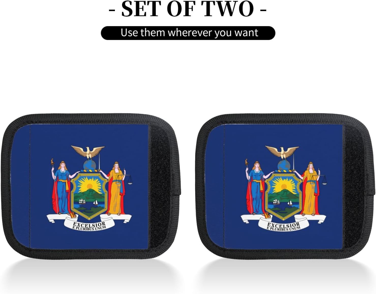 New York Flag Print 2 Pack Luggage Handle Wrap for Suitcase, Comfort Soft Handle Covers, Luggage Accessories