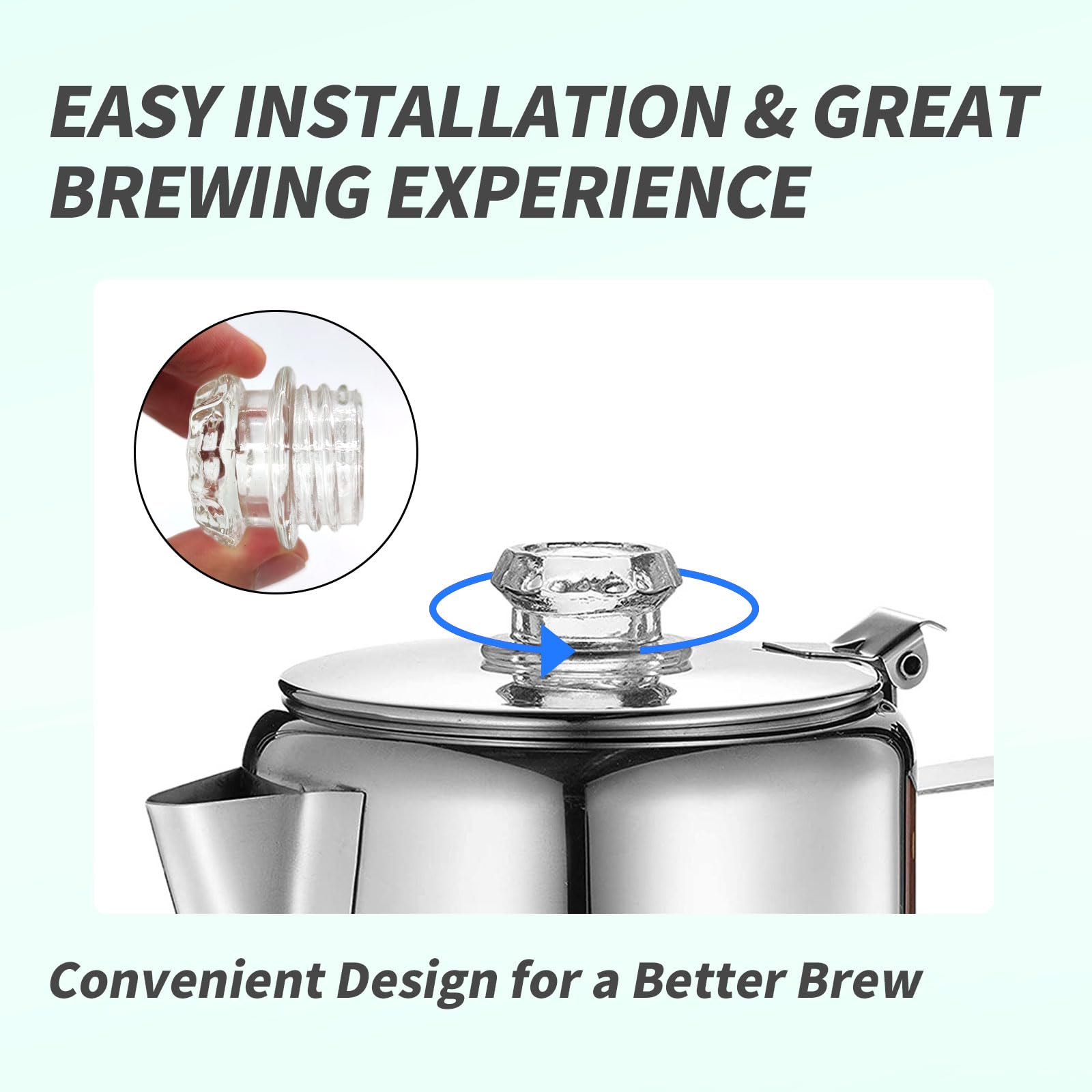 Replace Percolator Top - Glass Coffee Knob Replacement -5 Replace Percolator Top - Glass Coffee Knob Replacement -5