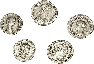 Antique Roman Imperial Silver Plated Coins - Collection Set Replica Roman Emperors 5 Pieces - Italian Craftsmanship, Handmade - Made in Italy