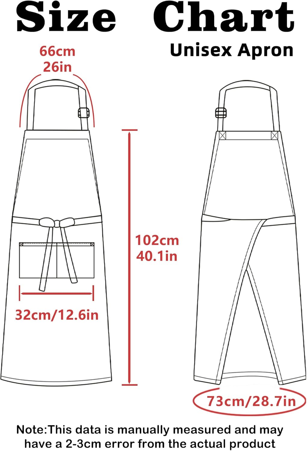 Unisex cooking apron kitchen apron with pockets 443-3