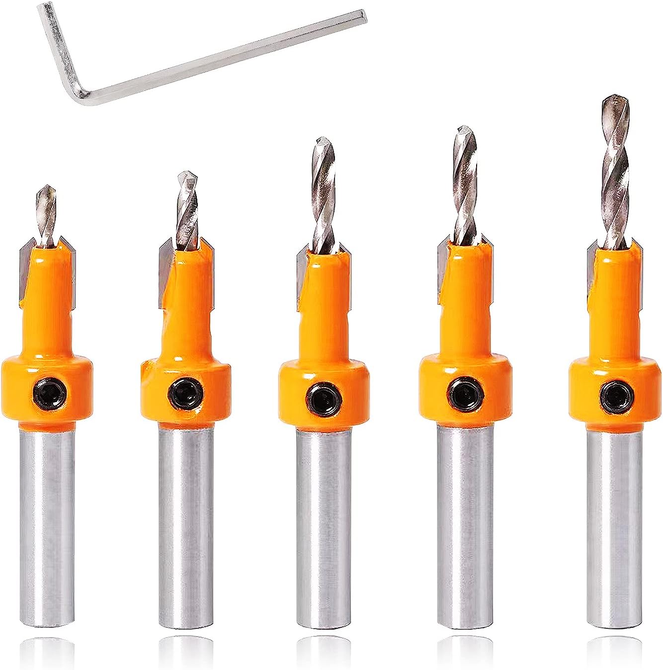 クイックドリルビット8本組（C） – ゴッドハンド株式会社 カウンターシンクドリルビットセット 木製六角キーレンチ付き 8mmシャンク 木材作業ドリルビットツール 2.8×8 3.2×8 3.