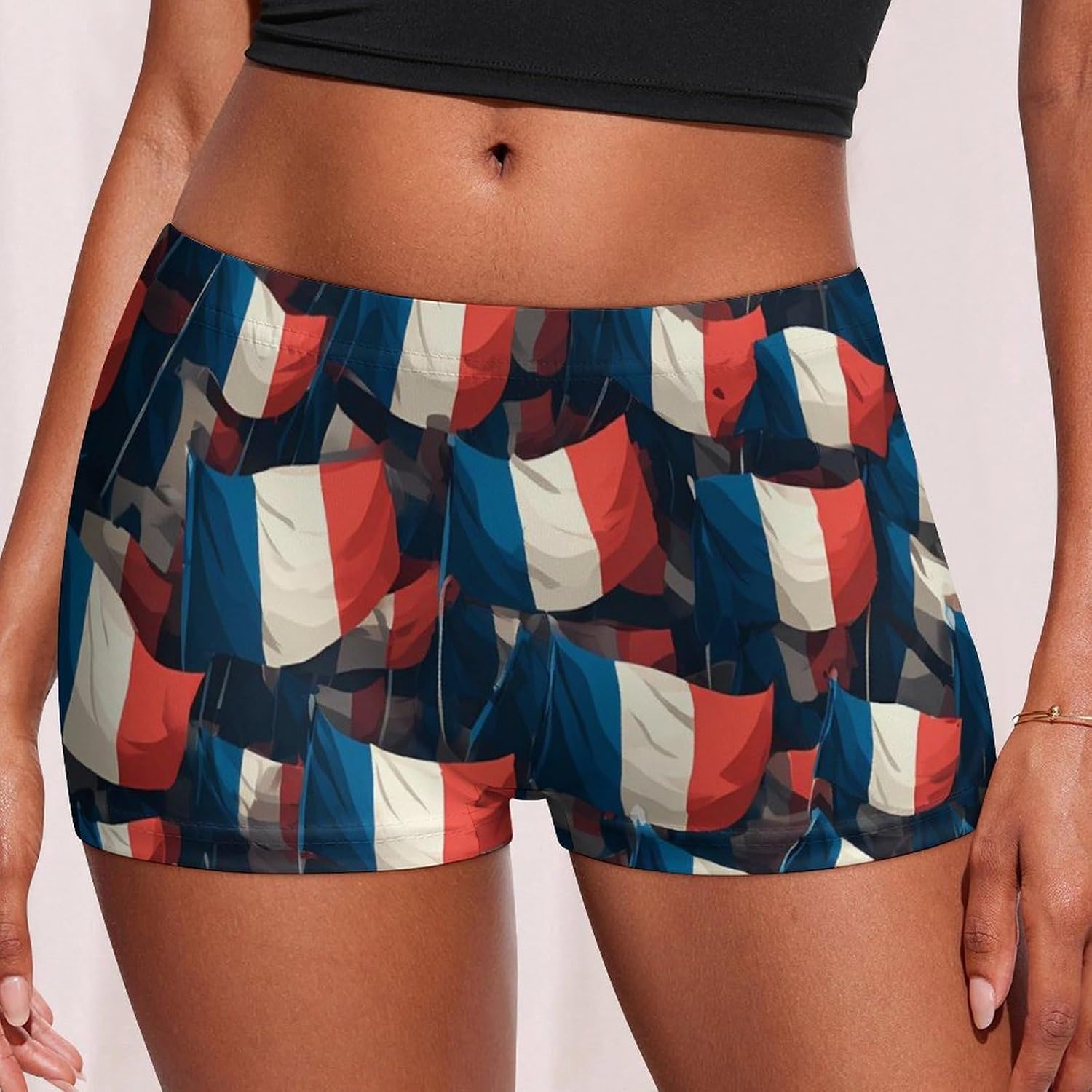 Waving France Flags Fashion Women's Boxer Briefs Breathable Underpants Trunks Stretch Underwear