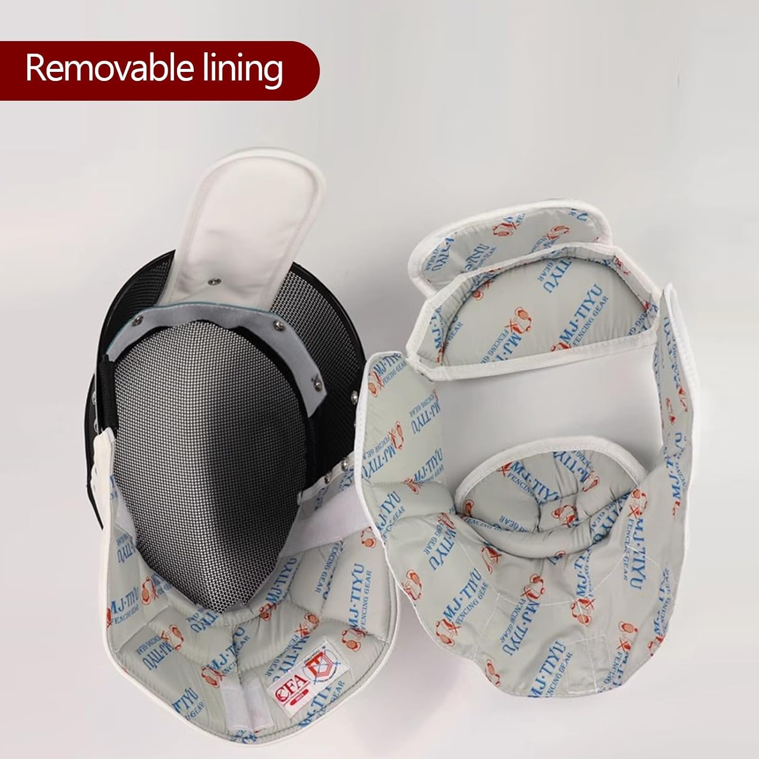 Fencing Epee Mask with Detachable Inner Lining, Fencing Gear for Face Protection, Fencing Helmet Fencing Mask 900N(80cm/31.5in)