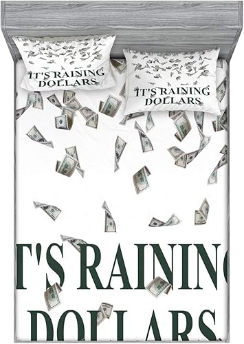 Miniatura 123 de Ambesonne Juego de sábanas bajeras y fundas de almohada de los años 90, patrón geométrico en estilo retro, formas redondas de triángulo de media