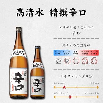 Amazon.co.jp: 秋田酒類製造 高清水 精撰辛口 [ 日本酒 秋田県 1800ml