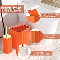 Vista 9 de Bathroom Accessories Set - 25PC Bathroom Sets with Shower Curtain and Rugs, Orange Bathroom Accessories with Trash Can, Soap Dispenser, Soap Dish &