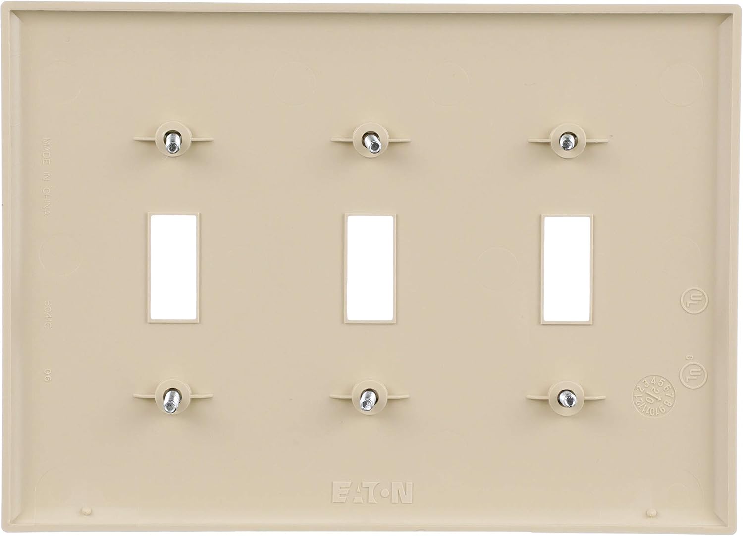 Eaton PJ3V Mid-Size Polycarbonate 1-Gang Box Mounted Blank Wallplate, Ivory