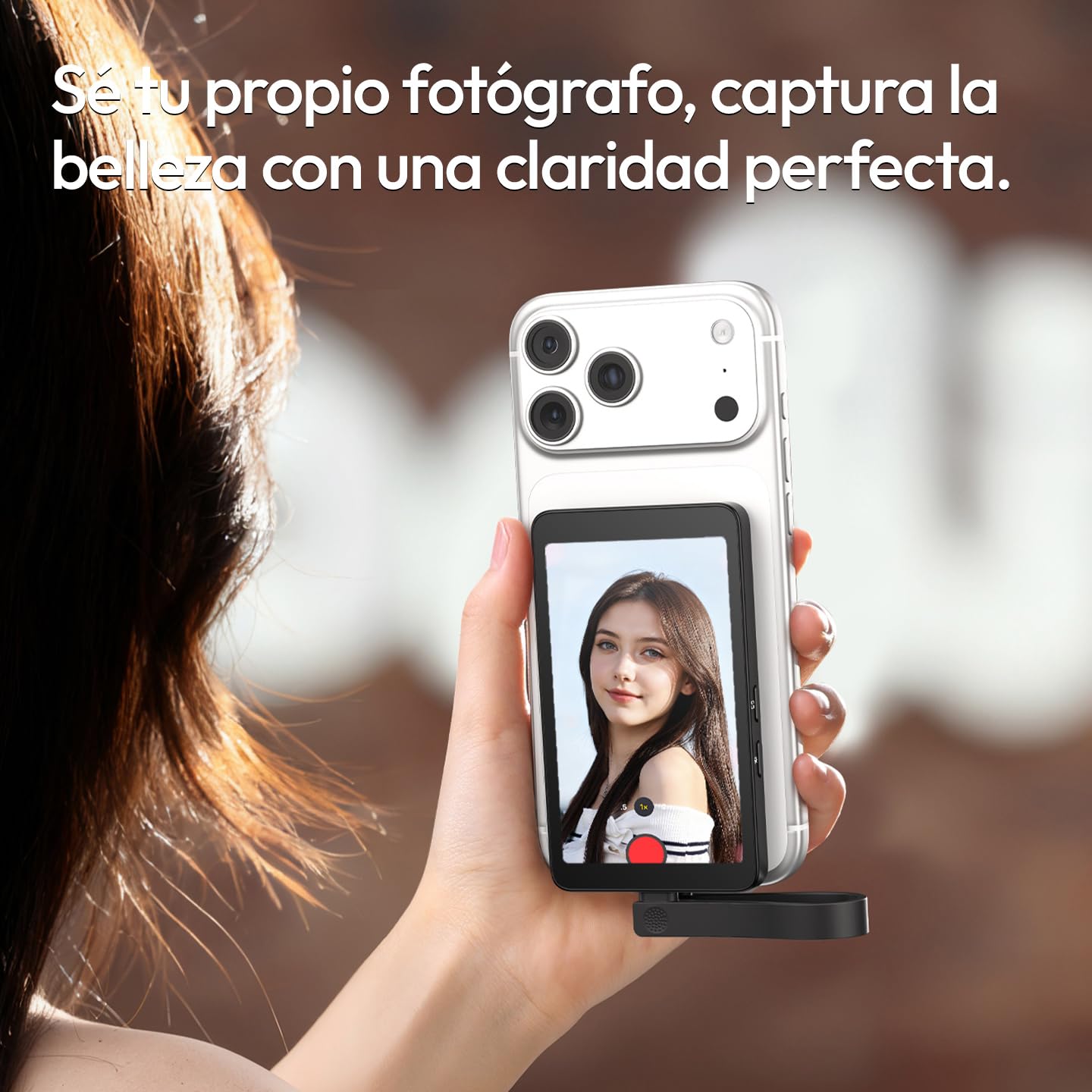 ULANZI VM1 Monitor Magnético para Selfie para Móvil, 4K 60 FPS Pantalla Magsafe para Vlog, Plug & Play, 3 Niveles de Brillo, USB-C 60W para iPhone 17-15, Cámara Trasera Android, TikTok Youtube