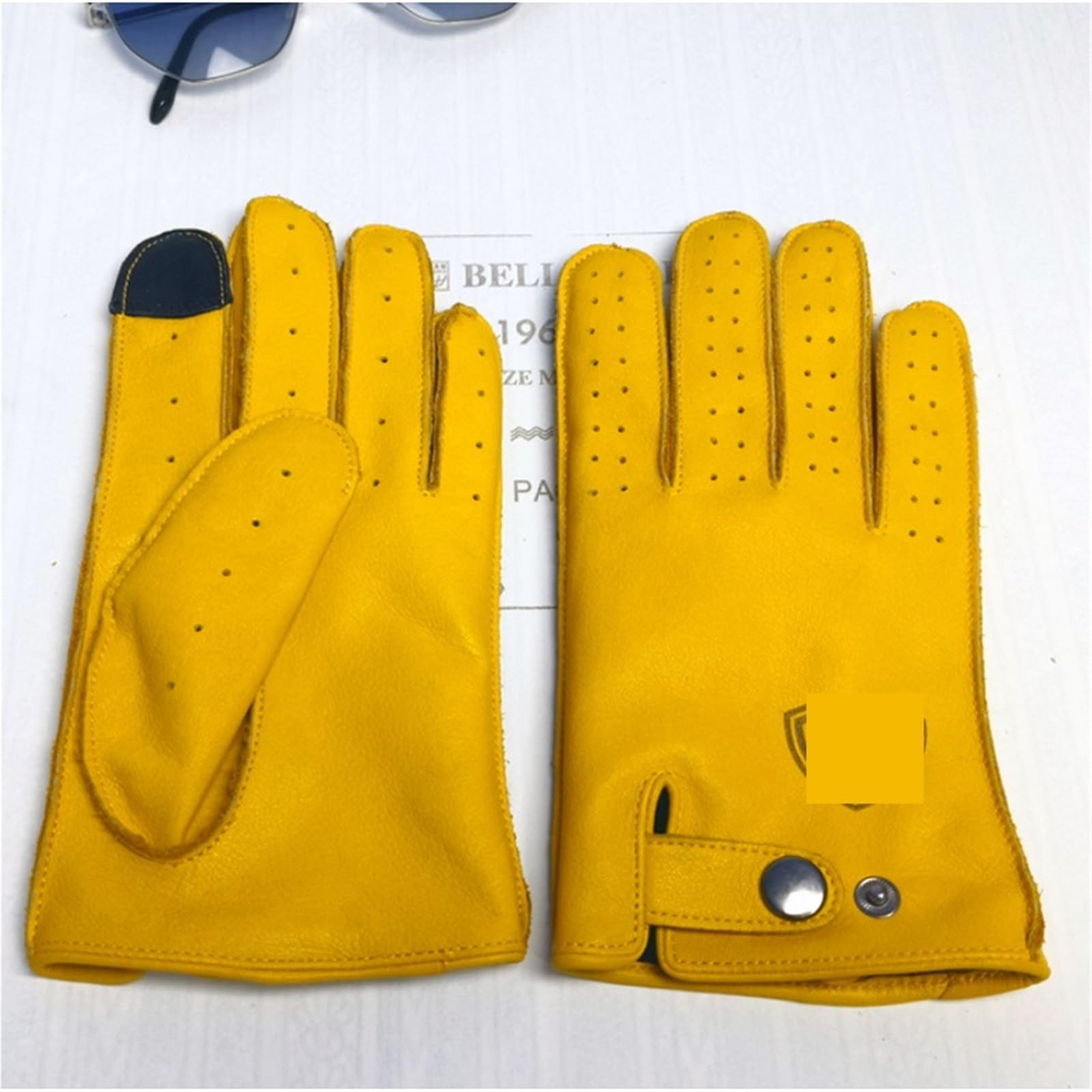 Leder autohandschuhe Retro Herren Motorrad Reiten Lederhandschuhe Vintage Rindsleder Verschleißfeste Radfahren Camping Handschuhe Geeignet für Outdoor