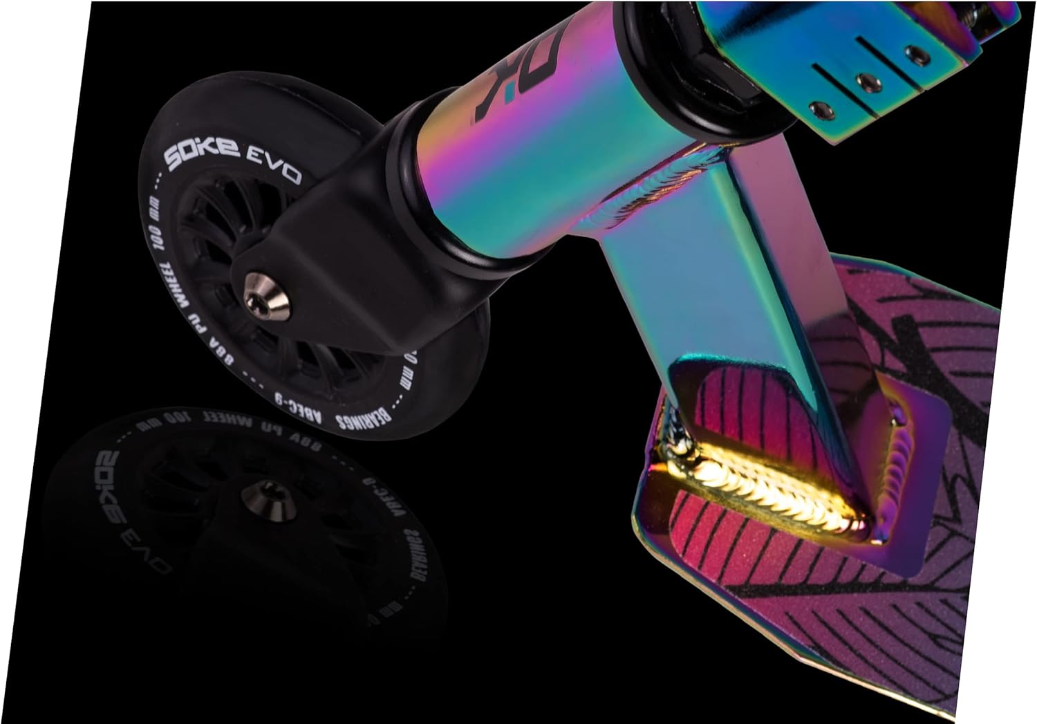 SOKE EVO Street ABEC-9 Stunt | Stunt Scooter Kickscooter mit ABEC 9 | Kugellager Tretroller Roller Erwachsene und Kinder | 50 cm Breite | Lenker 360° | Klemme mit 3 Schrauben aus Aluminium