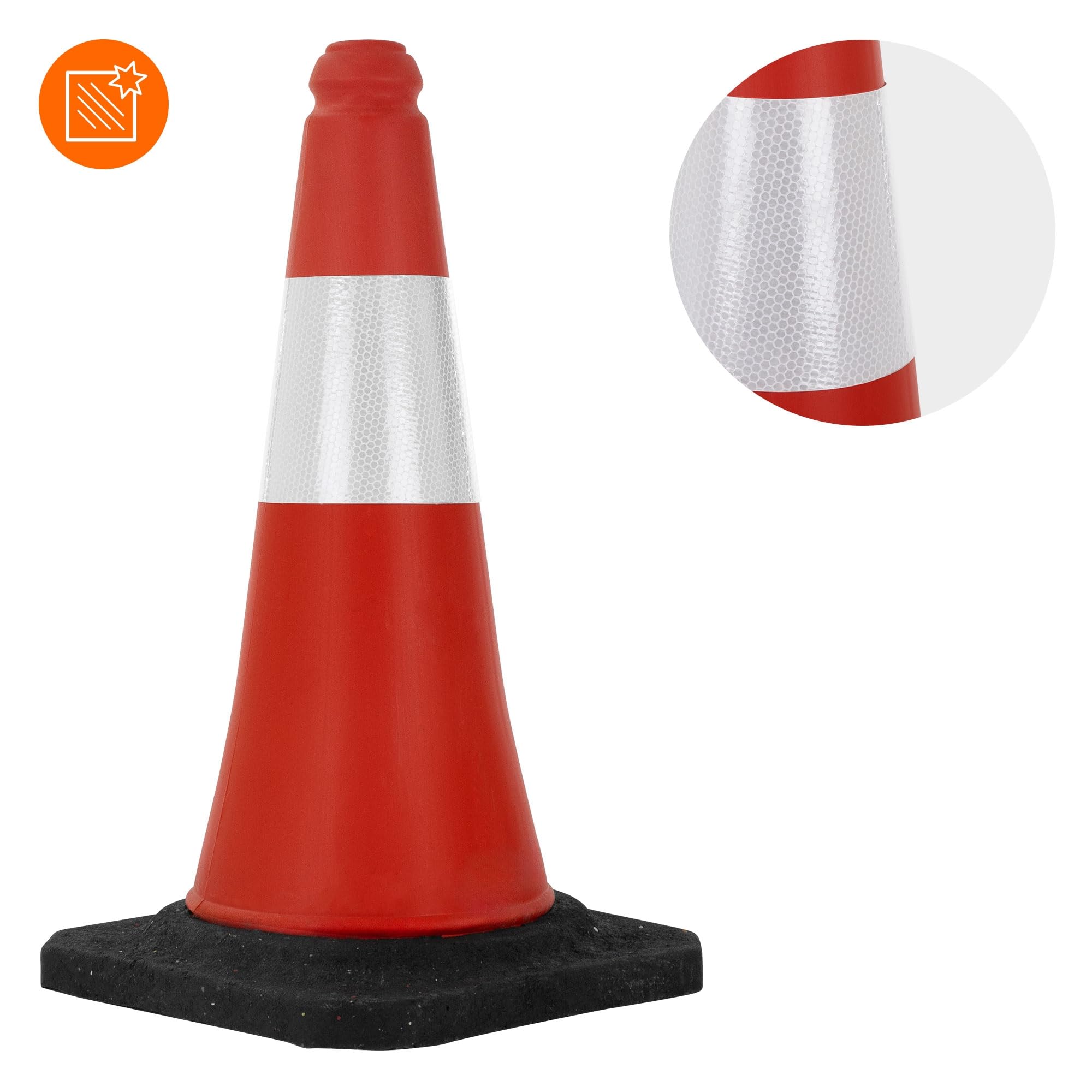ECD Germany Set 20x Coni Stradali Segnaletici per Il Traffico da 51 cm Rosso e Bianco Coni con Strisce Bianche Riflettenti Piloni con Base Pesante di Avvertimento Cono di Marcatura di Segnalazione