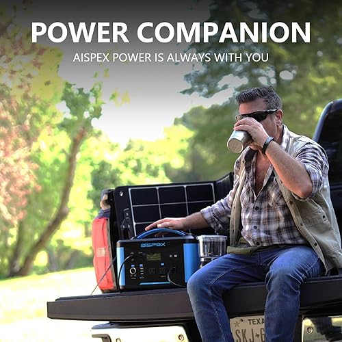 Miniatura 3 de Estación de energía portátil de 640 Wh, generador solar AISPEX con arrancador de puente, salida de CA de onda sinusoidal pura de 110 V600 W, PD 60