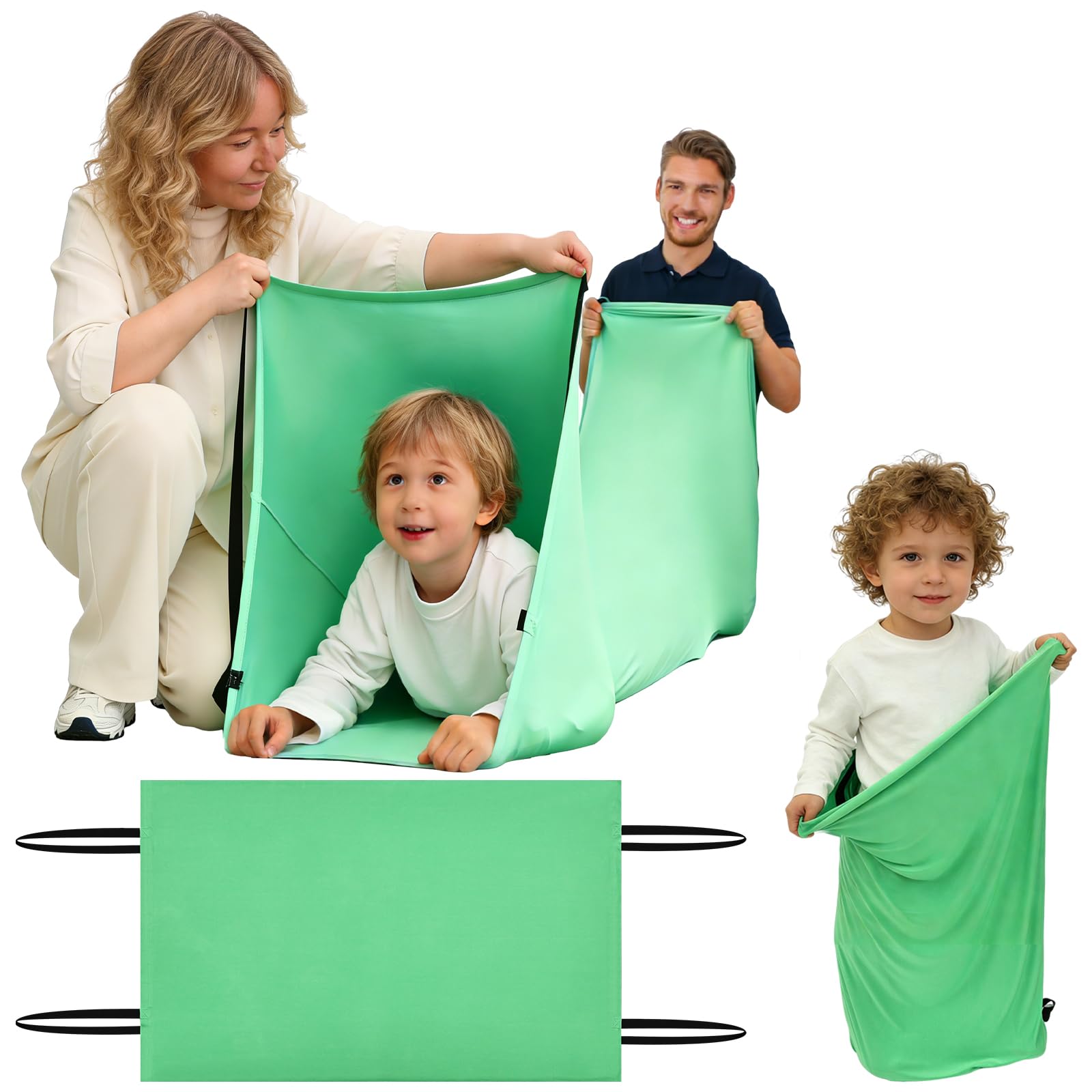 Sensory Tunnel for Children Compression Play for Your Child in Fabric Tunnel | Spandex Tube Sensory Roll for Autism as a Concept for Different Ages(Green 120 * 70CM)