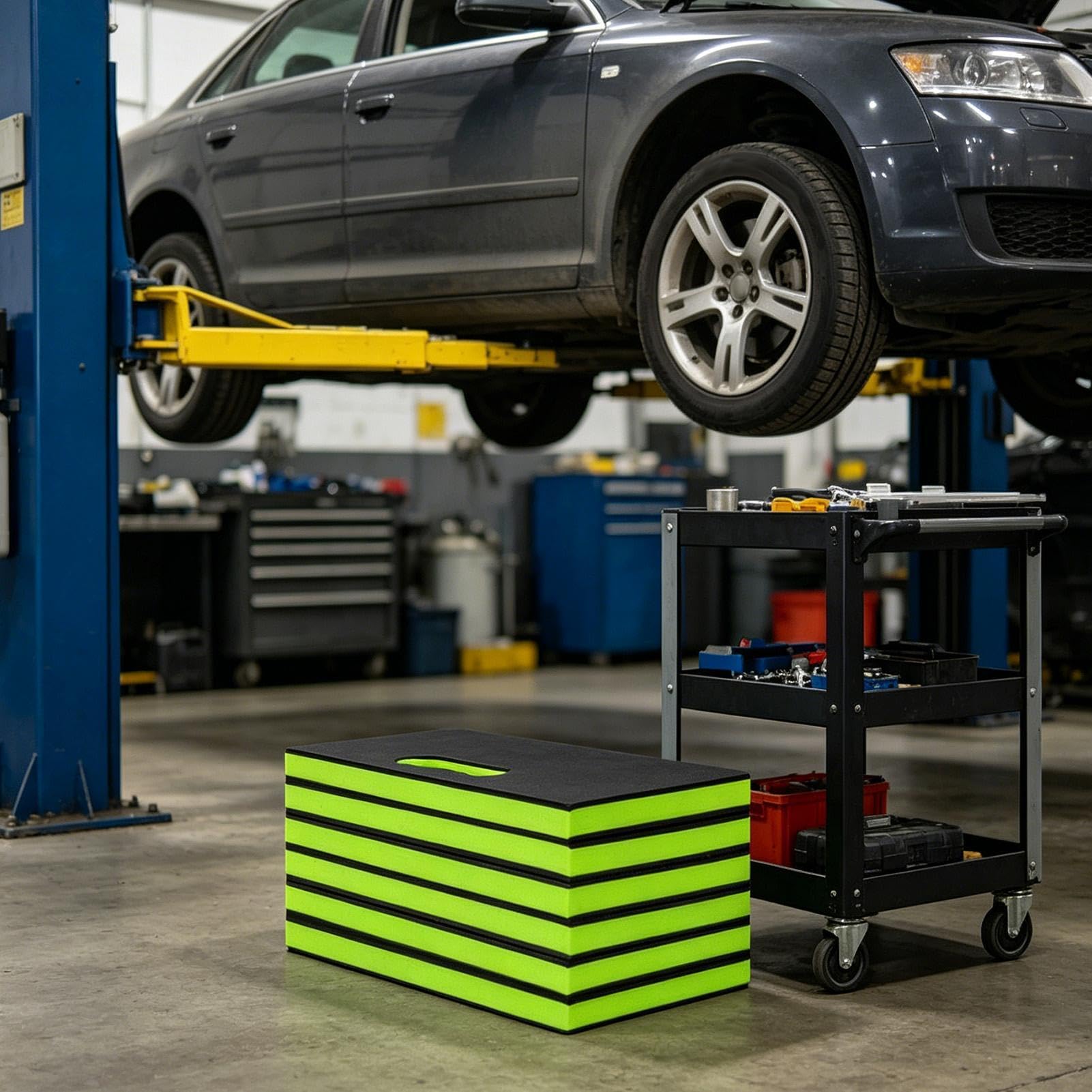 Mata dla mechaników, przenośna, składana, wytrzymała, naprawa samochodu | Mata dla mechaników do prac pod samochodem do inspekcji, konserwacji i czynności klęczących w garażu domowym i warsztacie
