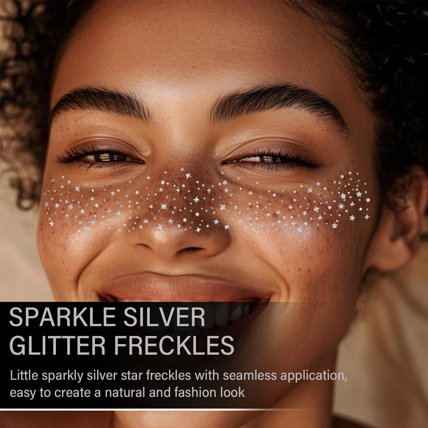 20 Pcs Glitter Freckles Face Tattoo, Silver Face Makeup Patches, Sparkle Makeup Patches - Image 4