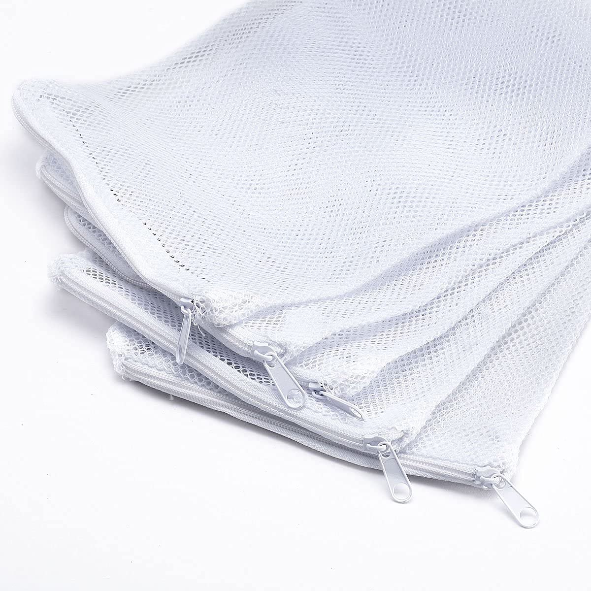 Vayinato Media Bags for Aquarium Tank Filter with Zipper, 5 Pcs - Fish Tank Filter Media Mesh Bags - for Activated Carbon, Biospheres, Ceramic Rings (White)