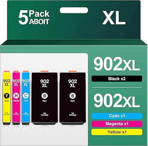 Cartucho de tinta de alto rendimiento 902XL  Compatible con HP OfficeJet 6978, 6968 Series, HP OfficeJet Pro 6960, 6970 Series  Repuesto para