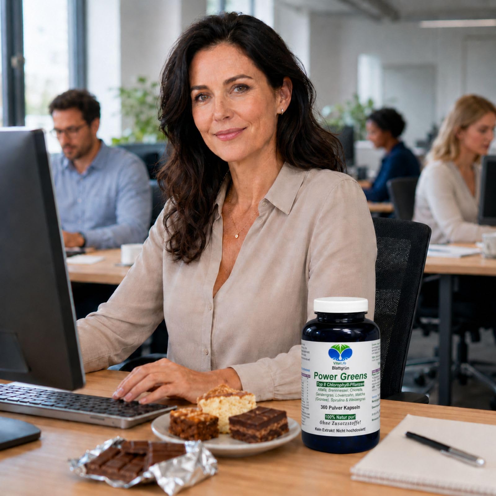 Green Power Greens Top8 Chlorophyll Supergreens 360 Pulver Kapseln mit Alfalfa Brennnessel Chlorella Gerstengras Löwenzahn Matcha Spirulina Weizengras. Natur pur. Ohne Zusatzstoffe. 26333-360