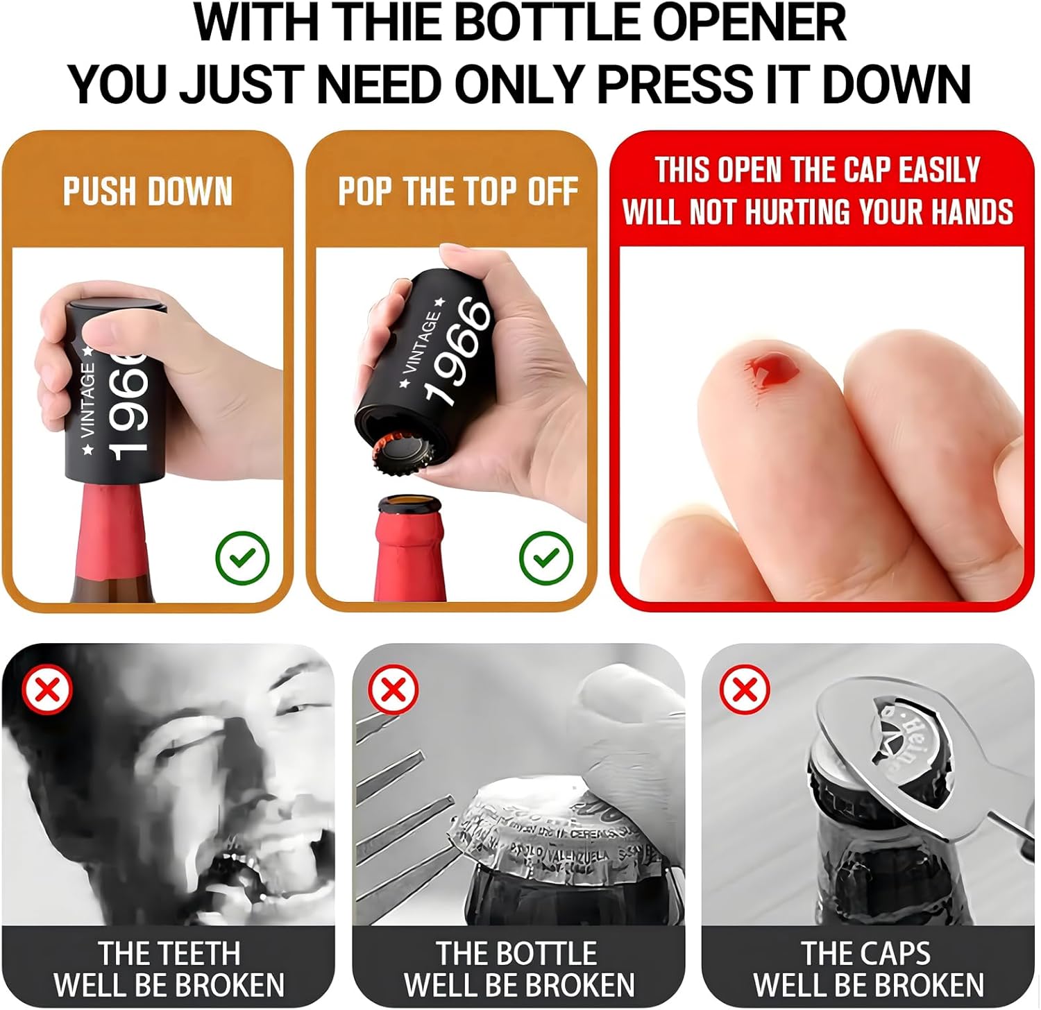 60th Birthday Gifts for Men-60th Birthday Gift Ideas,20oz,Vintage 1966 Beer Drinking Glass and Opener-60 Years Old Birthday Decorations Party Supplies-60th Anniversary Presents Beer Glass - Image 6