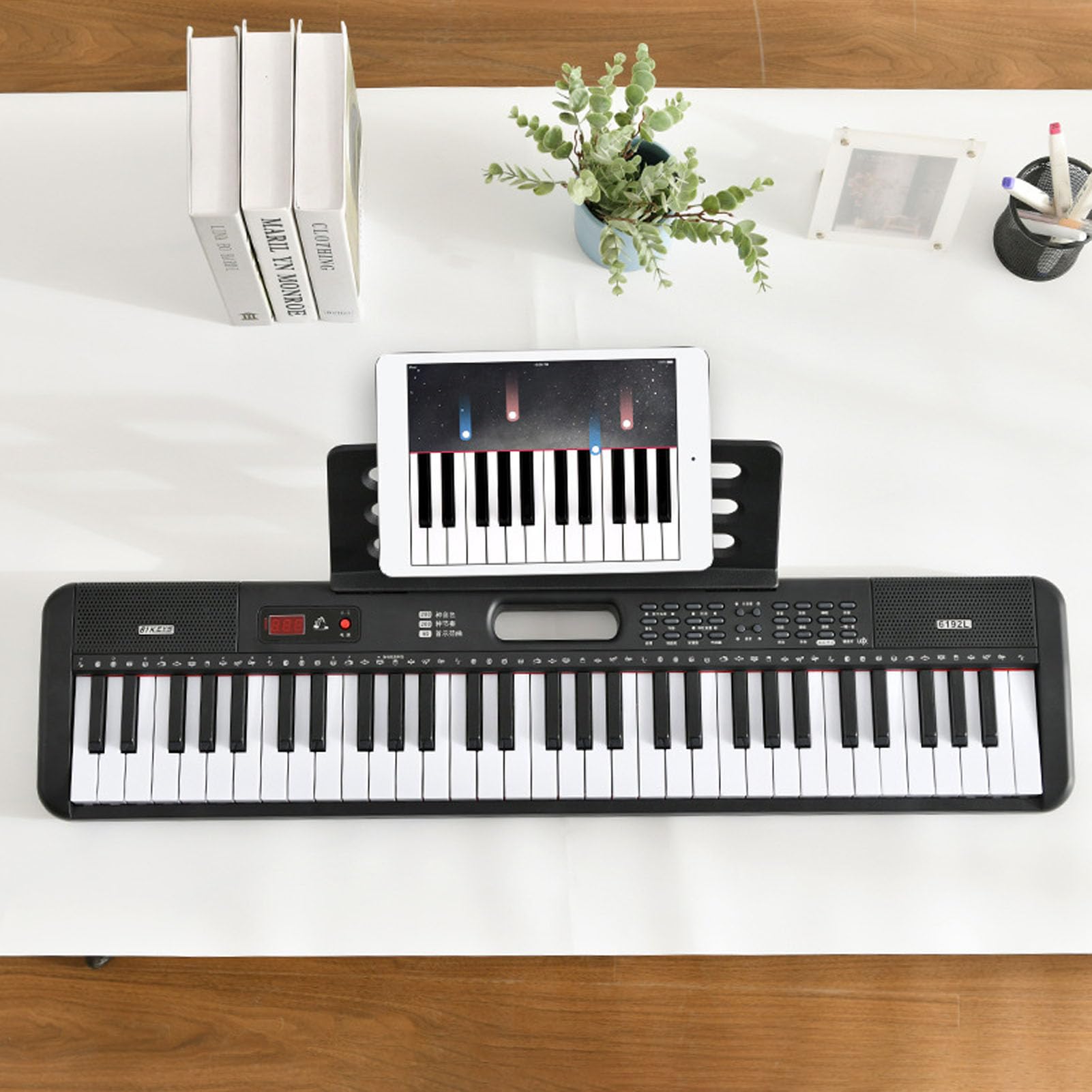 61 tastie per per per elettronica per digitale tastiera musicale con microfono per altoparlanti incorporato per principianti adulti bambini che imparano strumenti musicali neri