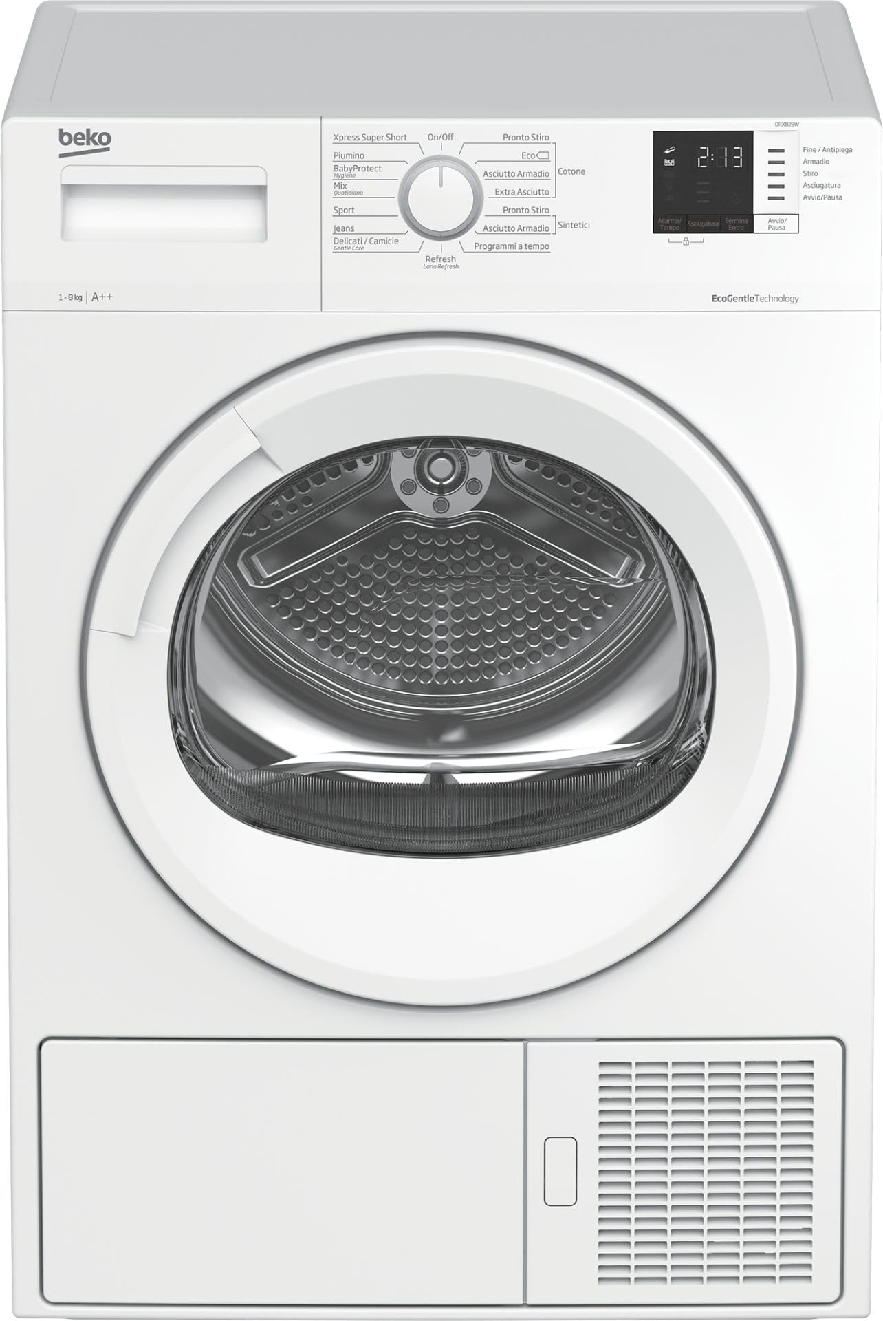 Asciugatrice Beko DRX823W 8 Kg | Classe A++ | Pompa Di Calore | Cestello Inox 110L | Bianco - Foto 5