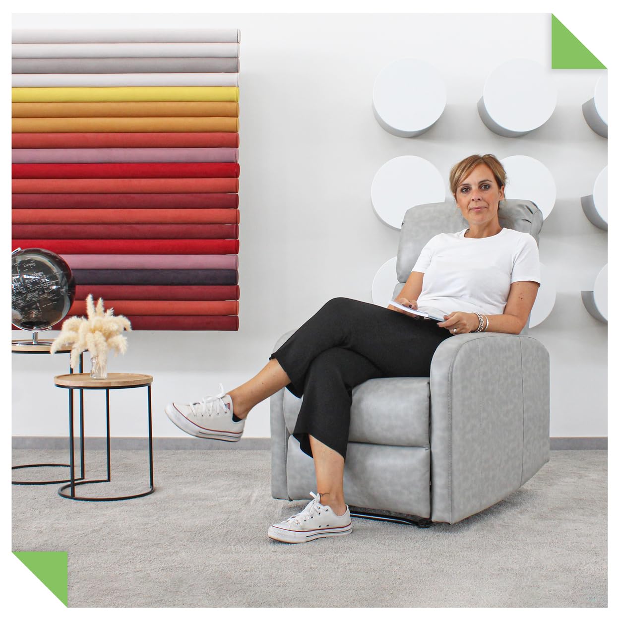 EVERGREENWEB - Poltrona Reclinabile Manualmente, Poggiapiedi e Poggiatesta, Sistema di Apertura Push, Compatta, 2 Posizioni Sdraiate e Posizione seduta. Poltrona relax manuale, Colore Beige - Era