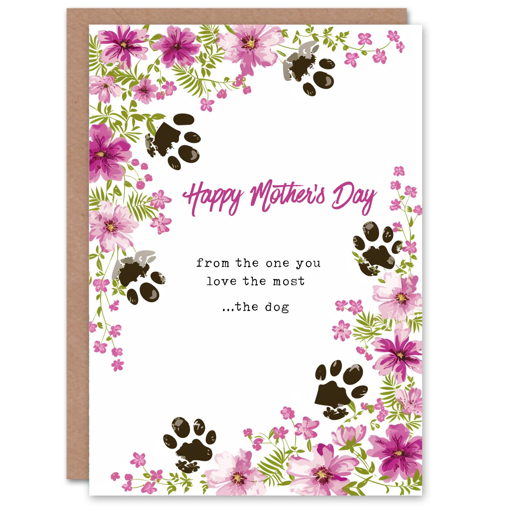 Mother's Day From Dog Love Most Fun Funny Humour Joke Mum Greeting Card