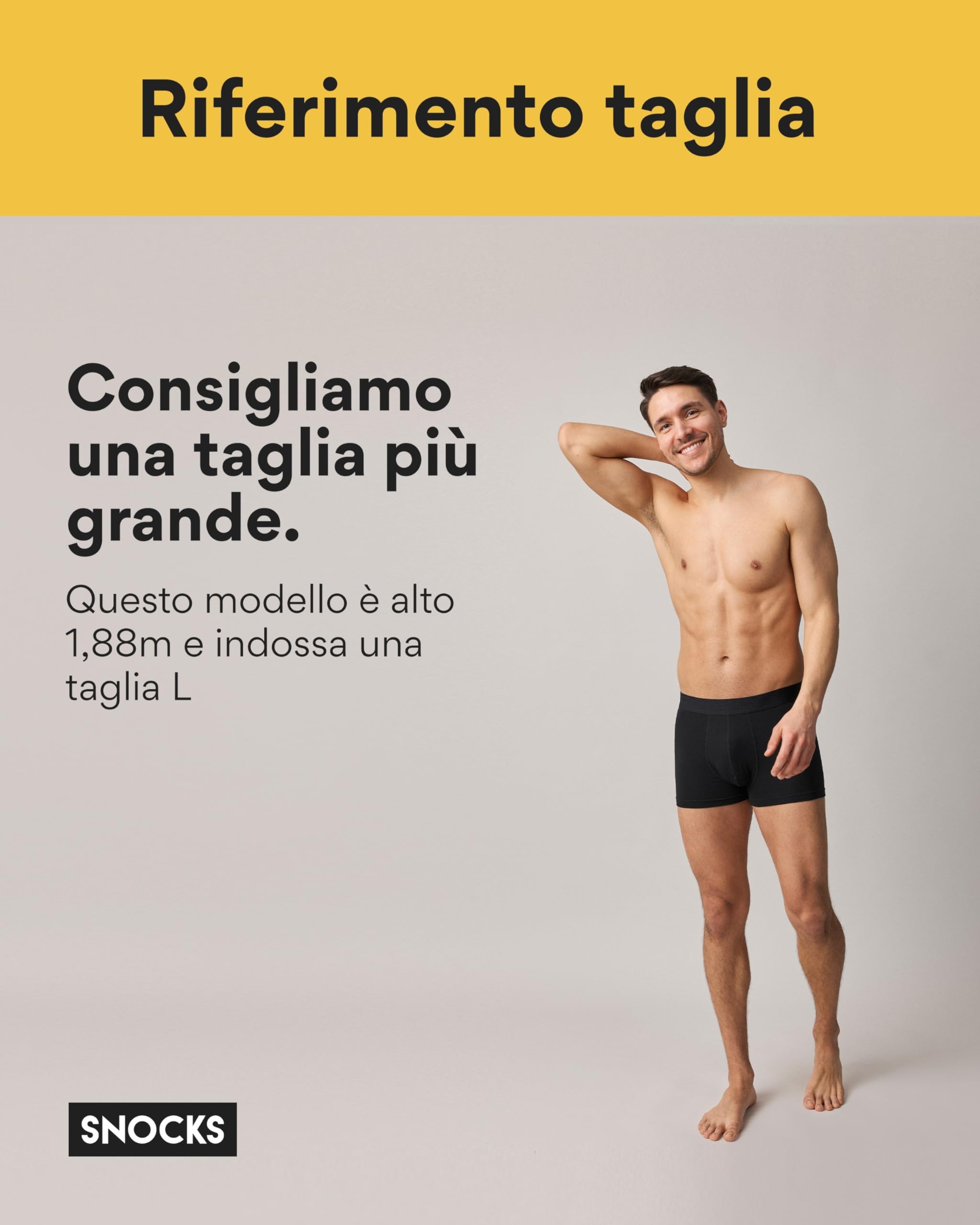 Snocks Pacco 6 Boxer Uomo Cotone Bio Elasticizzato - Mutande Uomo Senza Etichette Irritanti - Boxer Pack Taglia S-4XL