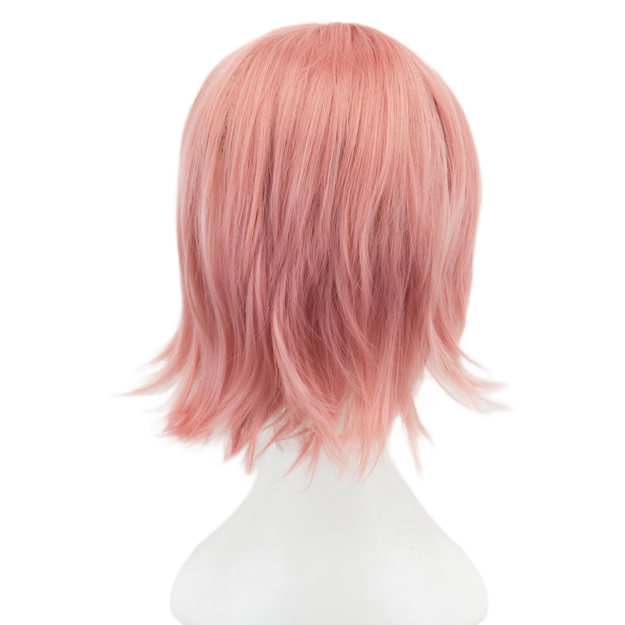 IMISSU Unisex Short Hair Party Wig with Bangs Halloween Costume Wigs (Pink) - Image 3