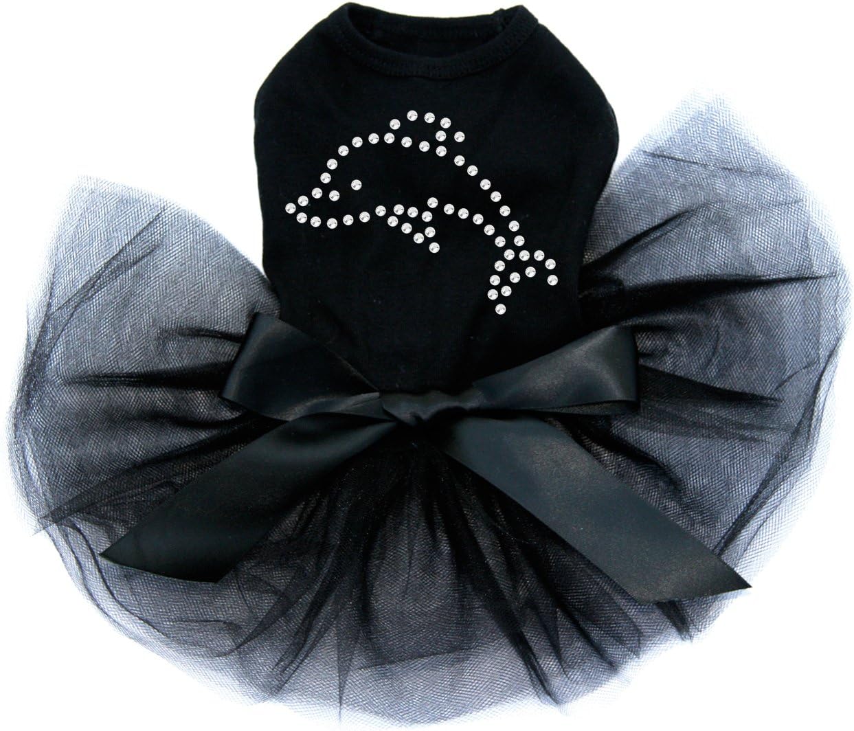 Dolphin - Rhinestone - Bling Rhinestone Dog Tutu Dress, M Black