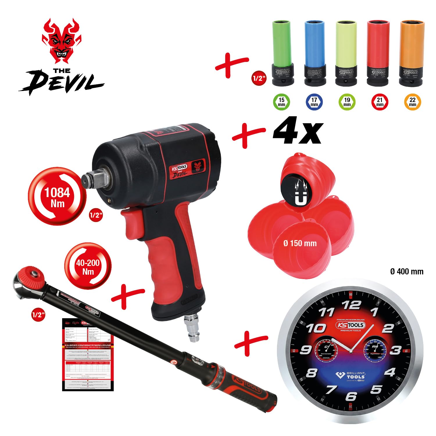 KS Tools 515.2101 Reifen-/Räder Aktionspaket The miniDevil, 12-tlg