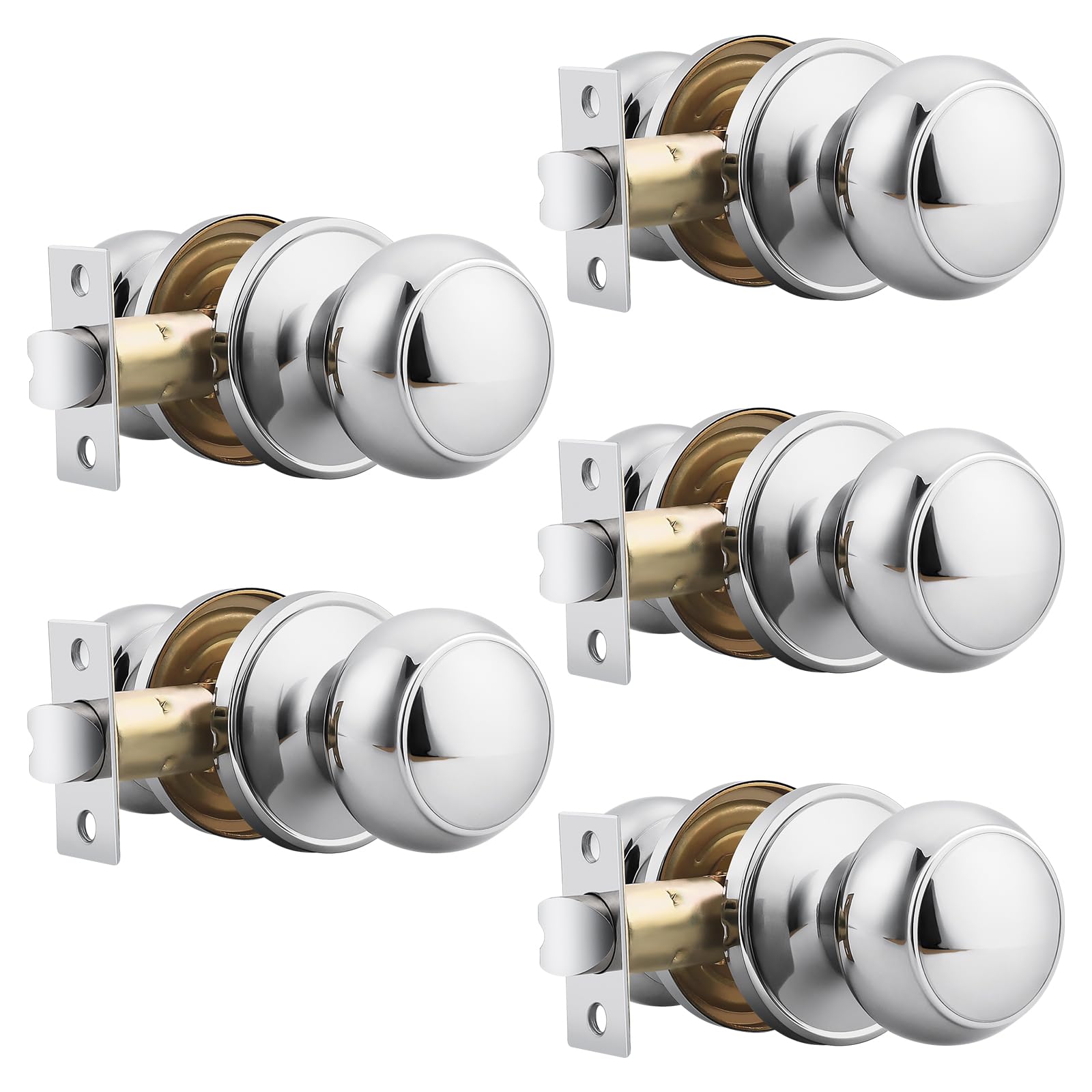 Probrico Black Passage Door Knobs - Keyless & Modern -16