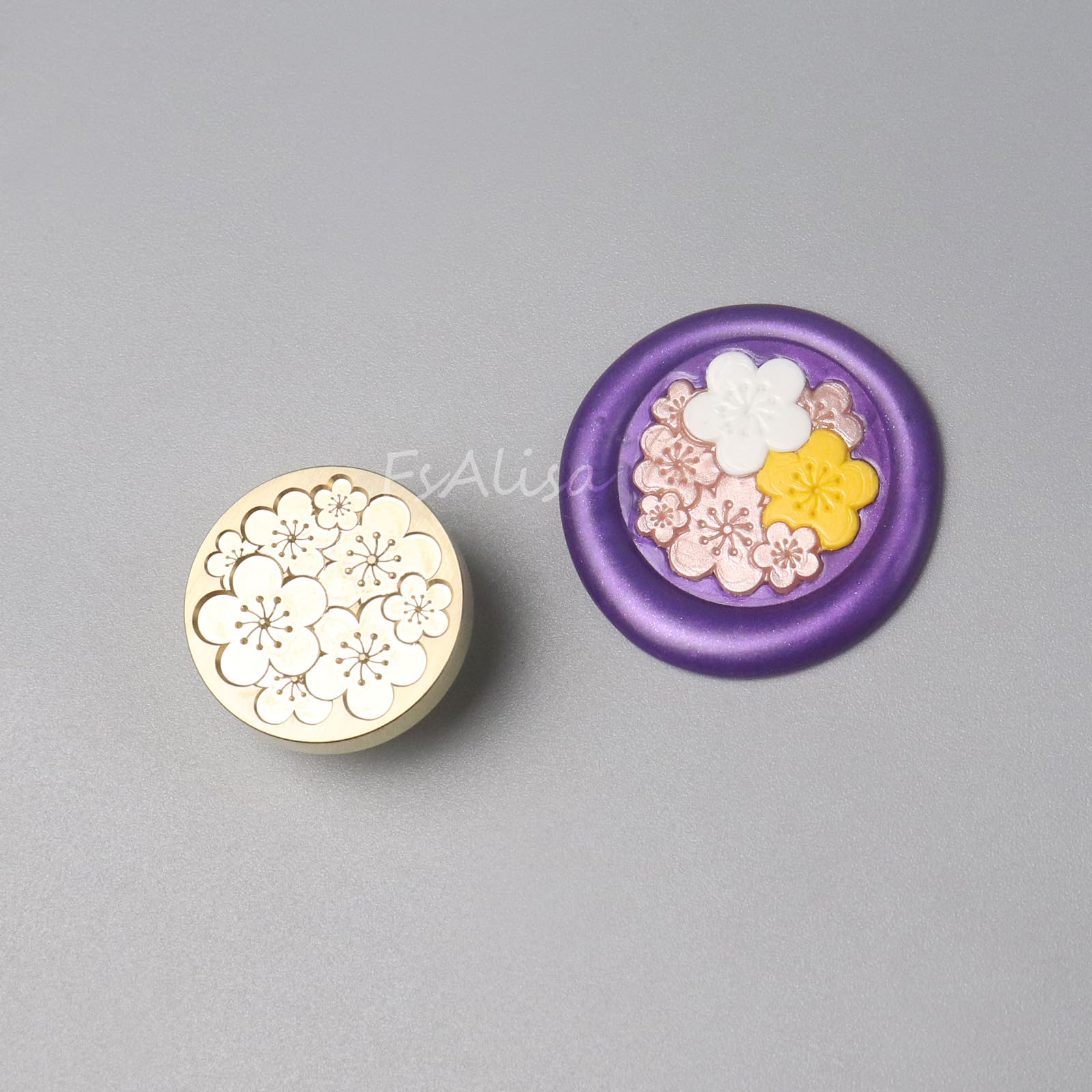 fsalisa Botanical Sealing Wax Stamp Head Sakura Brass Head without Handle Flower Plant Wax Seal Stamp Head Embellishment Wedding Party Invitations - Image 3