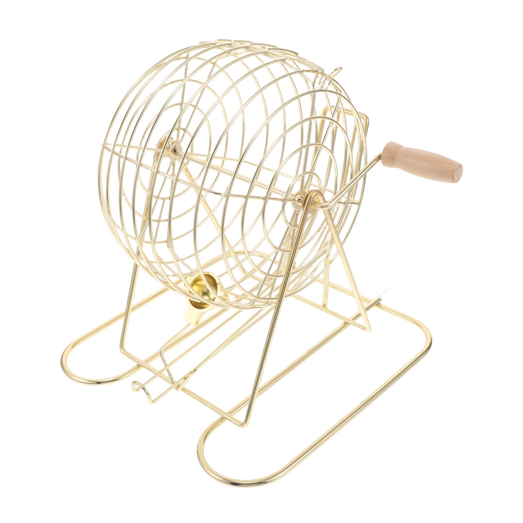 Hemobllo Máquina de Bingo Portátil de Metal con Jaula Giratoria Manual Jaula Pequeña con Manivela para Infantiles y Entretenimiento Seguro