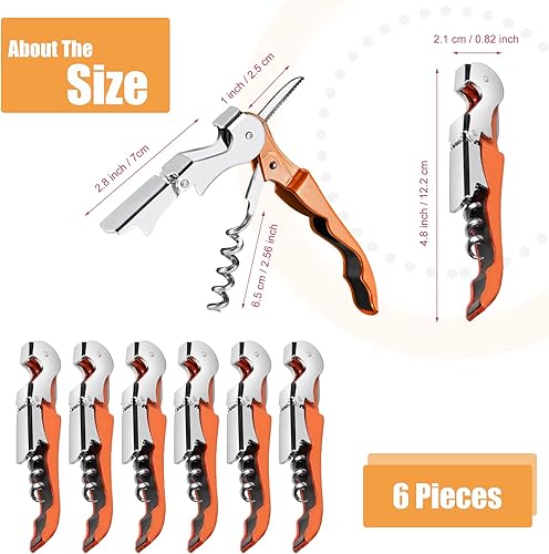 Miniatura 9 de cssopenss 6 piezas de abridor de vino para camarero profesional, sacacorchos, abridor de botellas de acero inoxidable, cortador de papel de aluminio