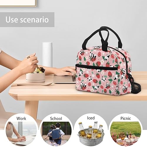 Vista 160 de doginthehole Bolsa de almuerzo portátil de teñido anudado azul, bolsa de almuerzo, organizador reutilizable, hielera para adultos, al aire libre