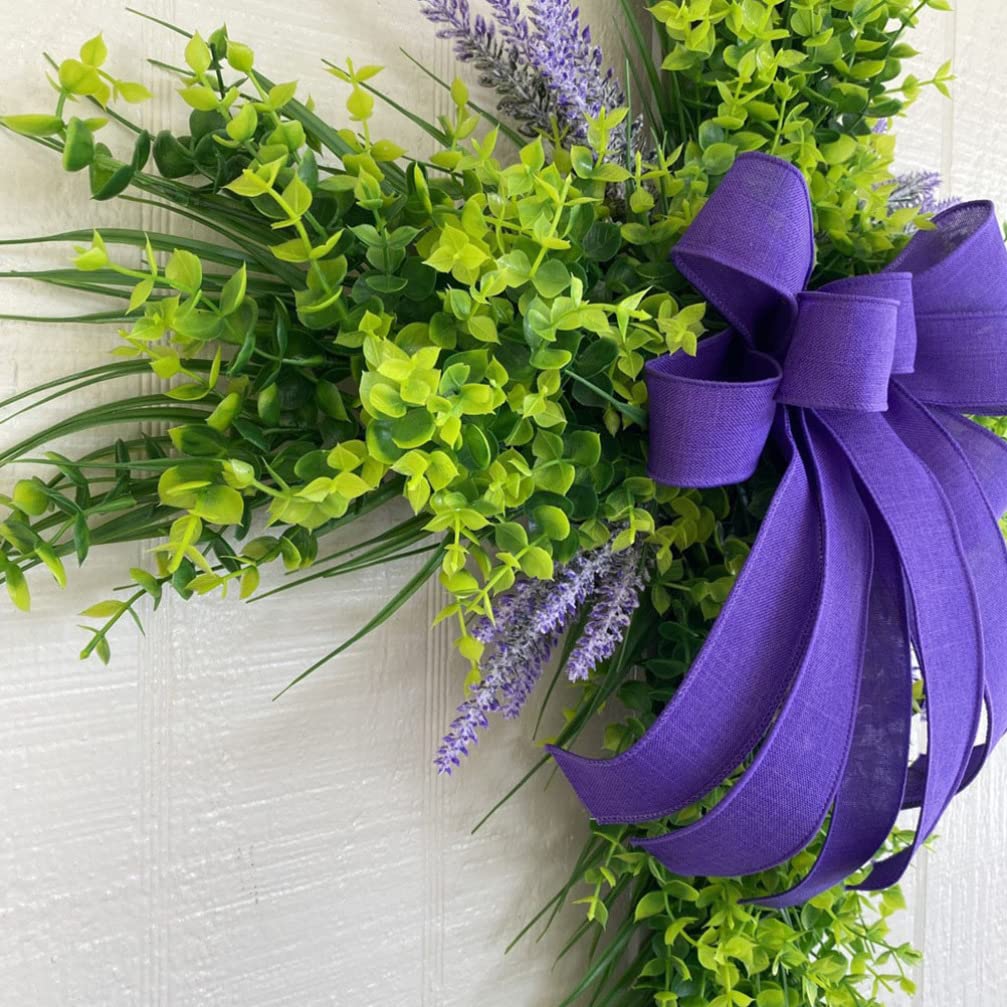 LIFKOME Ghirlanda Decorativa Eucalipto Forma Di Croce Per Decorazioni Primaverili e Festive Adatta Per Porta Ingresso Interni Ed Esterni Atmosfera Calda e Accogliente Con Fiocco Elegante