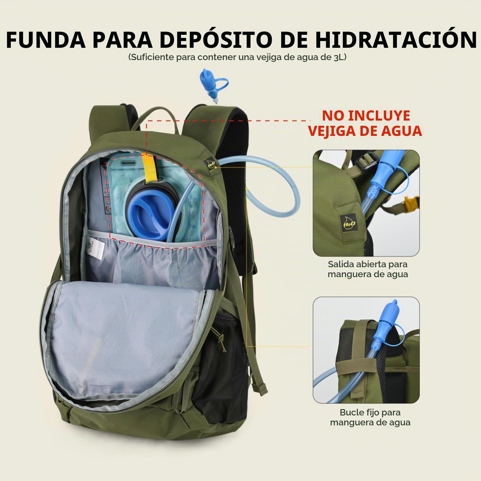 SKYSPER Mochila Senderismo 25L Mochila Montaña Pequeña | con Cubierta de lluvia para Trekking Viaje Caminhada
